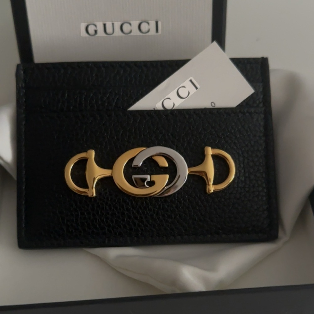 NEW Gucci Zumi Leather Card Holder - Black - Authentic 💯 Authentic
